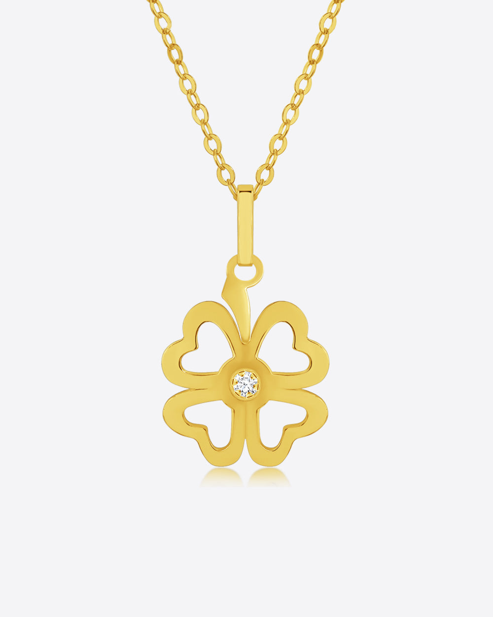 Forme Di Lucchetta 14k Gold Kleeblatt Anhänger - Mit Saphir & Marienkäfer