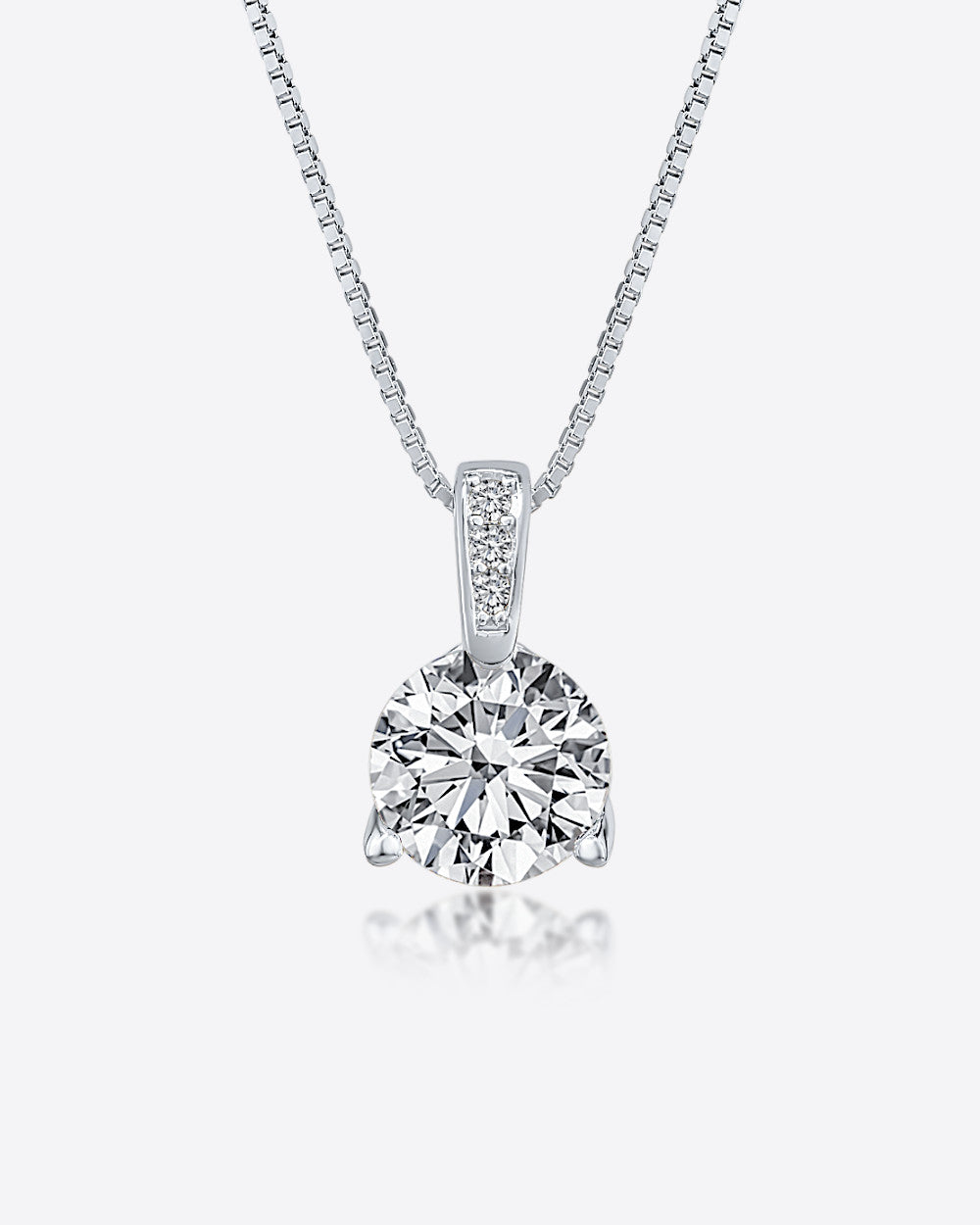 DANIEL CLIFFORD Marilyn Damen-Halskette 925 Sterling-Silber I Kristall-Anhänger weiß (Kettenlänge: 45 cm) - Echtschmuck Geschenk für Frauen