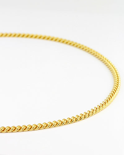 DANIEL CLIFFORD „Ina“ Damen Halskette Silber 925 vergoldet 14k Gold, massive Panzerkette für Frauen, 42cm Collier aus vergoldetem Sterlingsilber