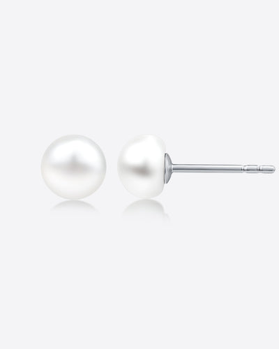DANIEL CLIFFORD „Rita“ Damen Ohrstecker Silber 925 rhodiniert + Süßwasserzucht Perle, silberne Perlen Ohrringe
