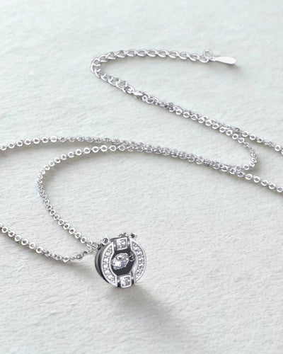 DANIEL CLIFFORD Céline Damen-Halskette 925 Sterling-Silber I Kristall-Anhänger weiß (Kettenlänge: 47 cm) - Echtschmuck Geschenk für Frauen