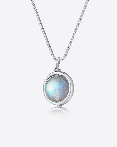 Daniel Clifford Damen Halskette Mondstein Anhänger Moonstone Silberkette Pendant Collier Schmuck Geschenk Frau Freundin Mutter Schwester