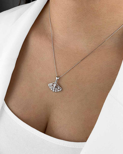 Daniel Clifford Damen Halskette Silber 925 Anhänger Zirkonia Kristall Pfau Feder Flügel Fleur Geschenk Mutter Frau Freundin Schwester