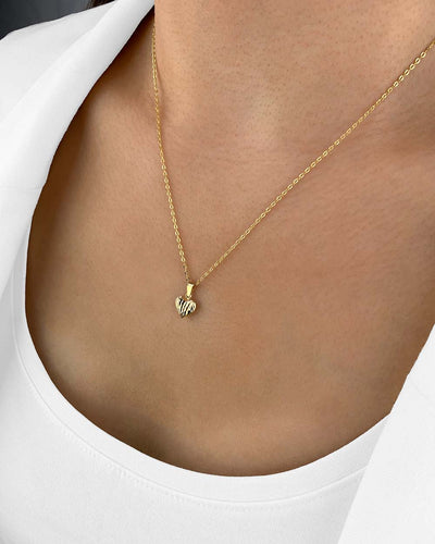 Damen Halskette Gold 585 Anhänger Herz diamantiert 'Amilena', filigrane Goldkette kleiner Herzanhänger, dünne Herzkette Echtgold 14k DANIEL CLIFFORD