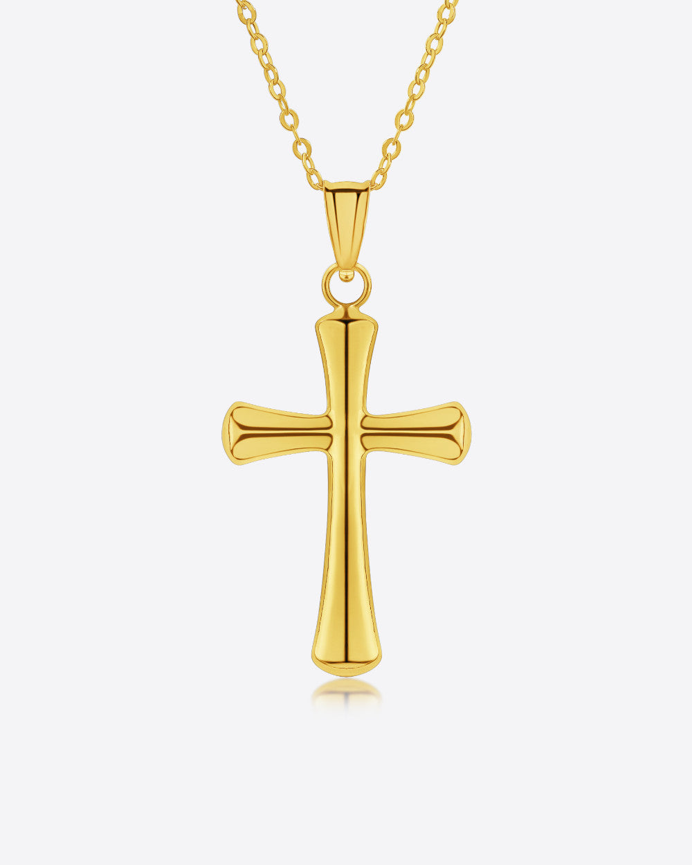 Damen Halskette Gold 585 Anhänger Kreuz 'Antoinette', filigrane Goldkette Kreuzanhänger Echtgold 14k, dünne Kreuzkette 585er Gelbgold echt DANIEL CLIFFORD
