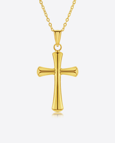 Damen Halskette Gold 585 Anhänger Kreuz 'Antoinette', filigrane Goldkette Kreuzanhänger Echtgold 14k, dünne Kreuzkette 585er Gelbgold echt DANIEL CLIFFORD