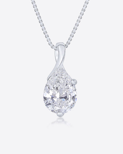DANIEL CLIFFORD „Violette“ Damen Halskette Silber 925 Anhänger Kristall weiss, 45cm filigrane Silberkette Kristallanhänger dünne Kette Stein weiss