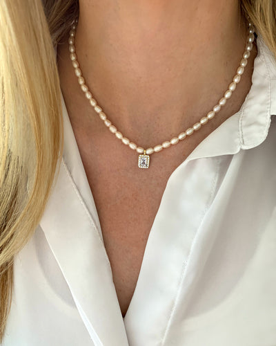 Daniel Clifford Damen Halskette Silber 925 Perlenkette gold Julia Süßwasserkultur-Perlen Schmuck Sterlingsilber 14 Karat vergoldet Geschenk Frau Freundin Mutter Schwester