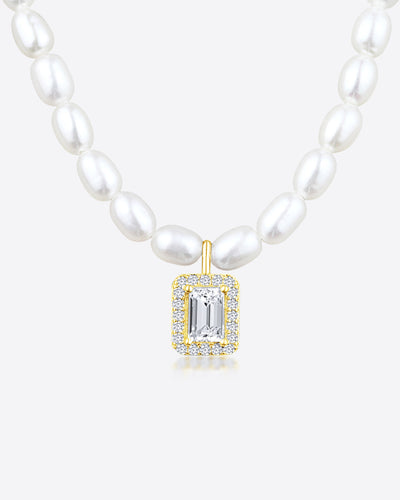 Daniel Clifford Damen Halskette Silber 925 Perlenkette gold Julia Süßwasserkultur-Perlen Schmuck Sterlingsilber 14 Karat vergoldet Geschenk Frau Freundin Mutter Schwester