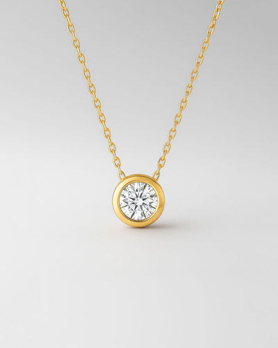 Damen Halskette Silber 925 Anhänger Kristall 'Una' vergoldet 18 Karat 45cm filigrane Silberkette dünn Solitär Anhänger rund Kette kleiner Stein schlicht, DANIEL CLIFFORD 