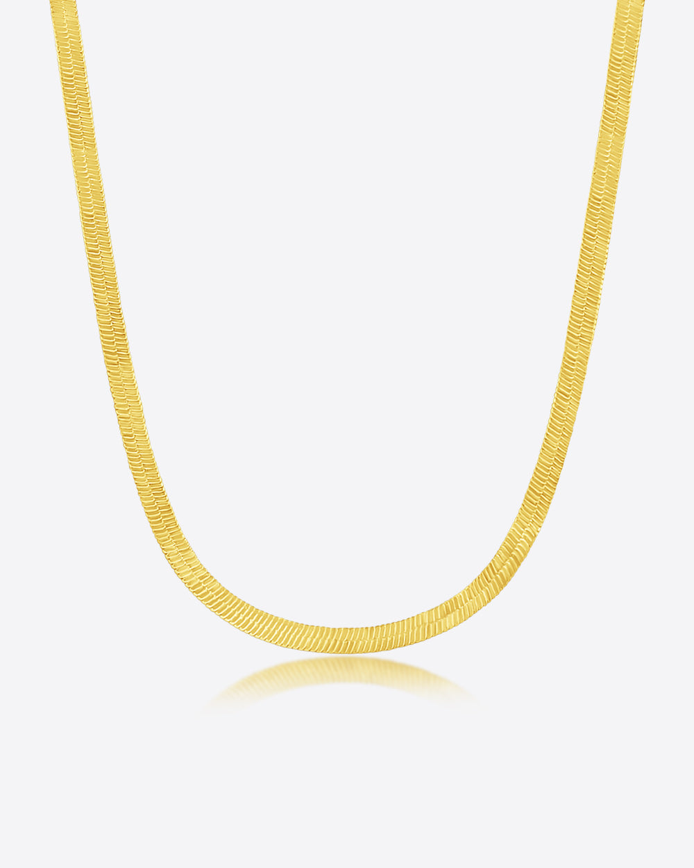 Damen Halskette 925 Silber vergoldet 18k 'Janine', 40cm – 45cm goldene Silberkette dünn, Schlangenkette flache Fischgrätenkette Choker | Clifford 