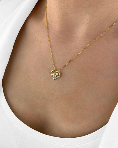 Halskette Damen Silber 925 Herz Anhänger Stein 'Gabrielle', filigrane Herzkette Anhänger Kristall Silberkette Herz Kette Doppelherz DANIEL CLIFFORD
