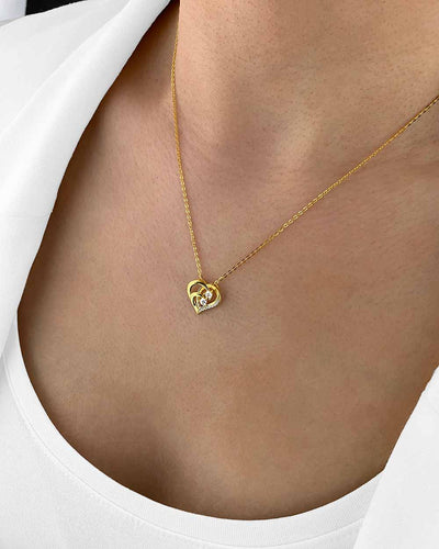 Halskette Damen Silber 925 Herz Anhänger Stein 'Gabrielle', filigrane Herzkette Anhänger Kristall Silberkette Herz Kette Doppelherz DANIEL CLIFFORD