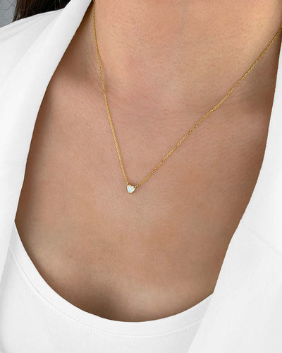 Damen Halskette Silber 925 vergoldet Anhänger Herz Kristall 'Bianca', filigrane Silberkette Herzanhänger klein Kette dünne Herzkette DANIEL CLIFFORD