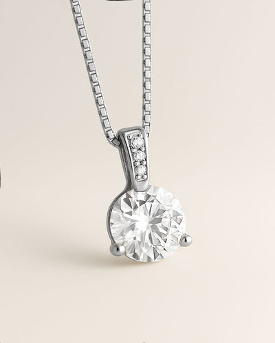 DANIEL CLIFFORD Marilyn Damen-Halskette 925 Sterling-Silber I Kristall-Anhänger weiß (Kettenlänge: 45 cm) - Echtschmuck Geschenk für Frauen