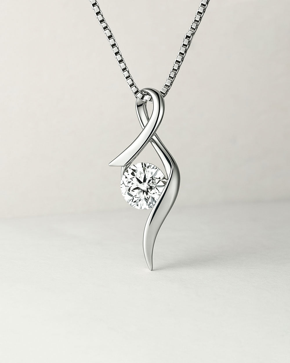 DANIEL CLIFFORD Isabella Damen-Halskette 925 Sterling-Silber I Kristall-Anhänger weiß (Kettenlänge: 45 cm) - Echtschmuck Geschenk für Frauen#farbe_weiss