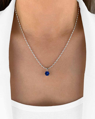 Damen Halskette Silber 925 Anhänger Kristall 'Rosabelle', filigrane Silberkette Kristallanhänger Silber-Perlen Kette kleiner Stein Frauen Kristallkette