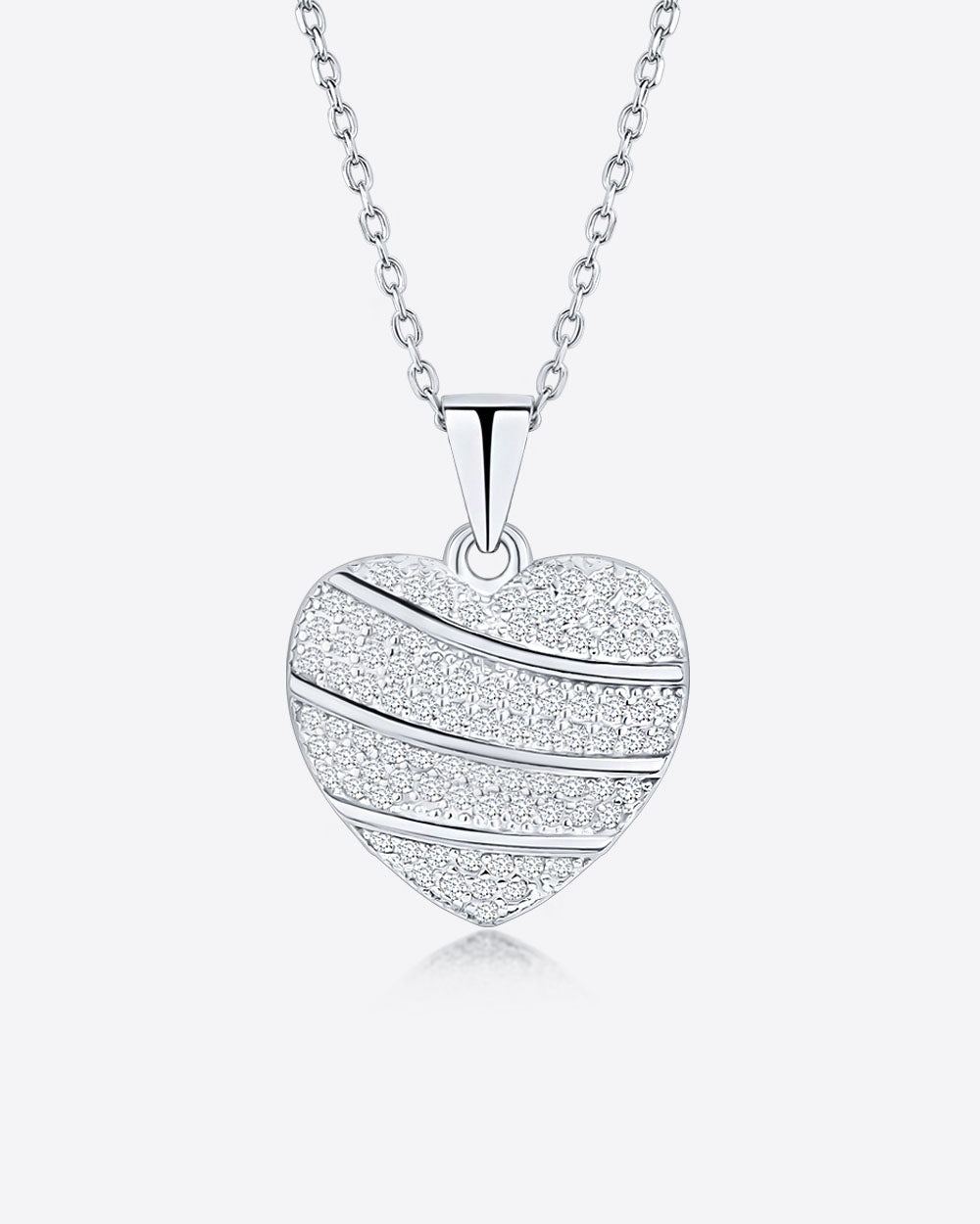 Damen Halskette Silber 925 Anhänger Herz Kristall 'Allison', Silberkette filigran Herzanhänger klein Zirkonia Herzkette Sterlingsilber DANIEL CLIFFORD