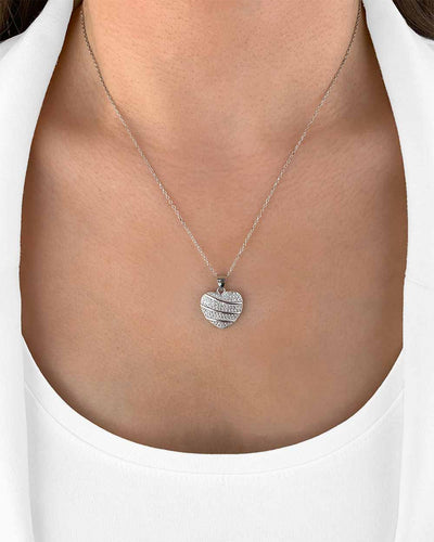 Damen Halskette Silber 925 Anhänger Herz Kristall 'Allison', Silberkette filigran Herzanhänger klein Zirkonia Herzkette Sterlingsilber DANIEL CLIFFORD