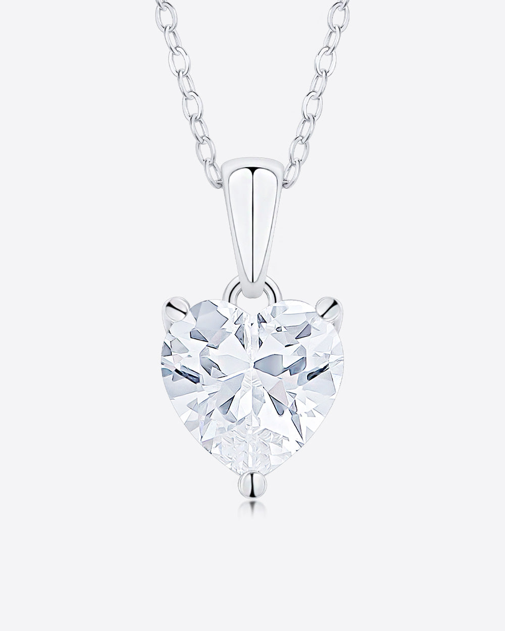 Damen Halskette Silber 925 Anhänger Herz Kristall blau 'Joline', filigrane Silberkette Herzanhänger dünne Kette kleiner Stein Anhänger Herzkette klein