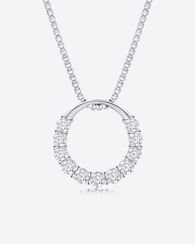Daniel Clifford Damen Halskette Silber 925 Anhänger Kreis Kranz Rund Kristall Pendant Silberkette 45cm Dana Schmuck Geschenk Frau Freundin Mutter Schwester