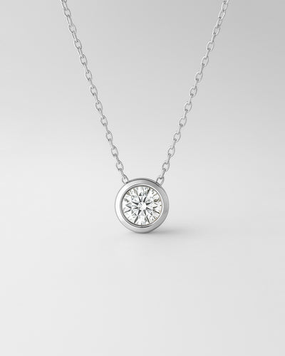 Damen Halskette Silber 925 Anhänger Kristall 'Una' 45cm filigrane Silberkette dünn Solitär Anhänger rund Kette kleiner Stein schlicht, DANIEL CLIFFORD 
