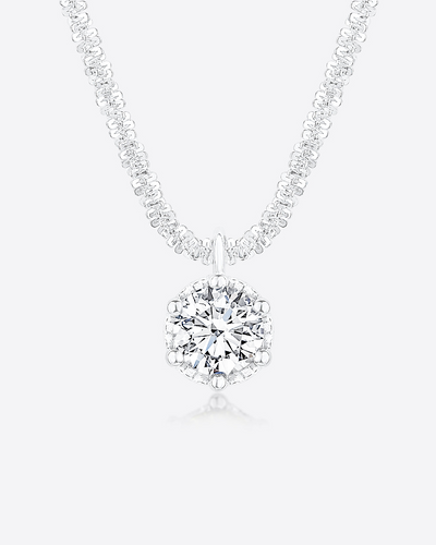 Damen Halskette Silber 925 Anhänger Kristall weiß 'Sophie' 45cm filigrane Silberkette Kristallanhänger klein Kette dünn Stein DANIEL CLIFFORD