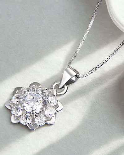 Daniel Clifford damen schmuck Halskette Silber 925 Stern Schneeflocke Schnee Anhänger Kristall zirkonia Pendant 45 cm