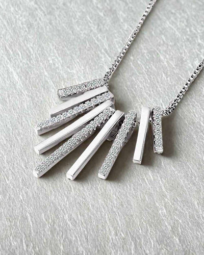 DANIEL CLIFFORD Emilia Damen-Halskette 925 Sterling-Silber I Zirkonia-Kristalle weiß (Kettenlänge: 45 cm) - Echtschmuck Geschenk für Sie