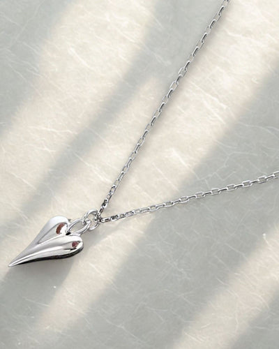 Damen Halskette Silber 925 Anhänger Herz 'Libi', filigrane Silberkette kleiner Herzanhänger Kette schlicht Herzkette Sterlingsilber DANIEL CLIFFORD