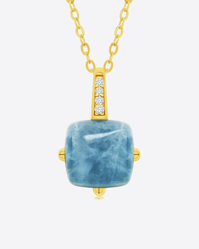 Damen Halskette Silber 925 vergoldet Edelstein Anhänger echt Aquamarin blau Aquamarinkette 'Evana', goldene Silberkette Aquamarinstein natürlich Kette