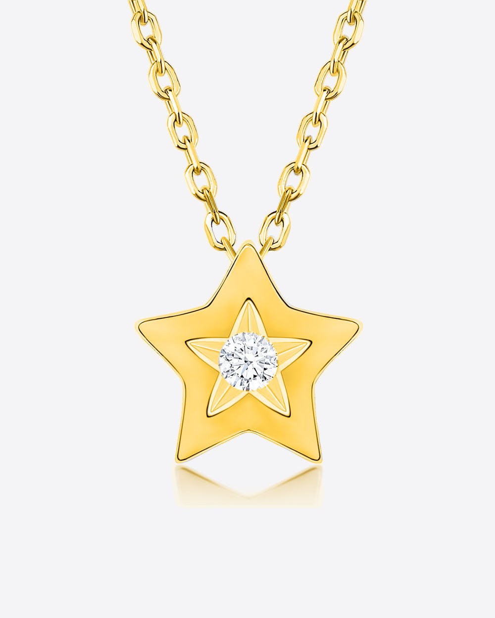 Damen Halskette Silber 925 vergoldet 
Stern Anhänger Kristall 'Astrid', filigrane Silberkette Kristallanhänger klein dünne Kette Sternanhänger, DANIEL CLIFFORD