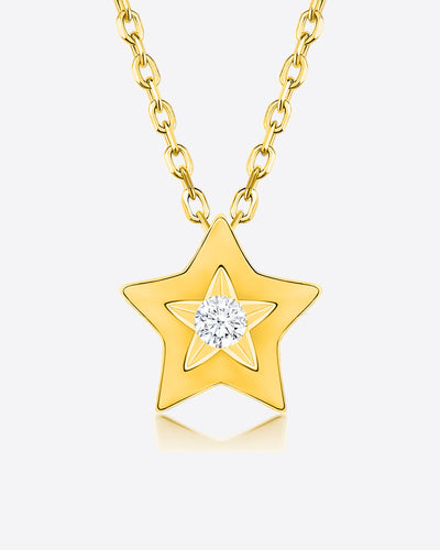 Damen Halskette Silber 925 vergoldet 
Stern Anhänger Kristall 'Astrid', filigrane Silberkette Kristallanhänger klein dünne Kette Sternanhänger, DANIEL CLIFFORD