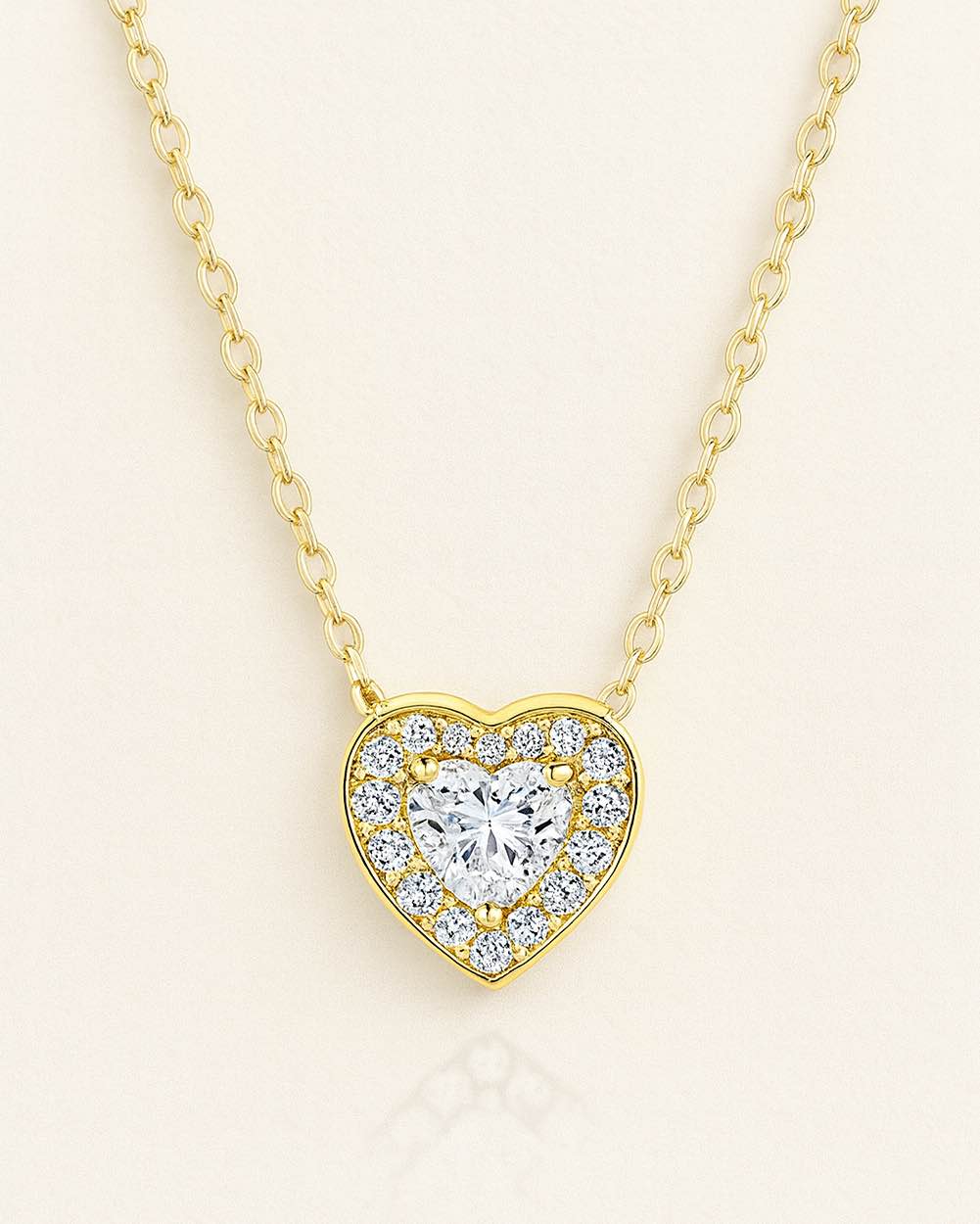 DANIEL CLIFFORD „Linda“ Damen Halskette Silber 925 vergoldet mit Anhänger Herz Zirkonia Kristall weiss, größenverstellbar Herzkette Sterlingsilber filigraner Herzanhänger