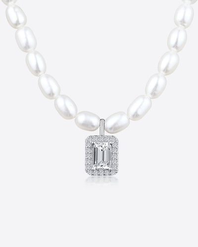 Daniel Clifford Damen Halskette Silber 925 Perlenkette Julia Süßwasserkultur-Perlen Schmuck Sterlingsilber Geschenk Frau Freundin Mutter Schwester