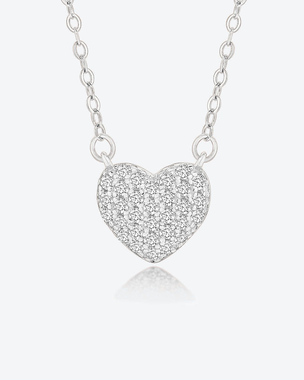 Damen Halskette Silber 925 Anhänger Herz 'Maria', 45cm filigrane Silberkette Herzanhänger Kristalle silberne Herzkette mit Steinen