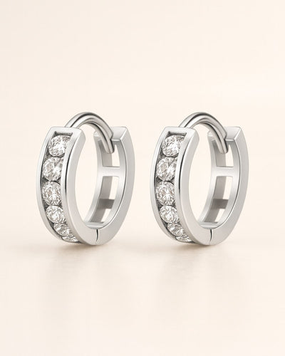 DANIEL CLIFFORD Grace Ohrringe Silber 925 Creolen Zirkonia Kristalle I Echtschmuck für Frauen aus Sterlingsilber + Geschenk-Box für Sie zum Jahrestag/Geburtstag/Jubiläum