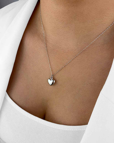Damen Halskette Silber 925 Anhänger Herz 'Branda', filigrane Silberkette Herzanhänger klein Herzkette minimalistisch Sterlingsilber DANIEL CLIFFORD