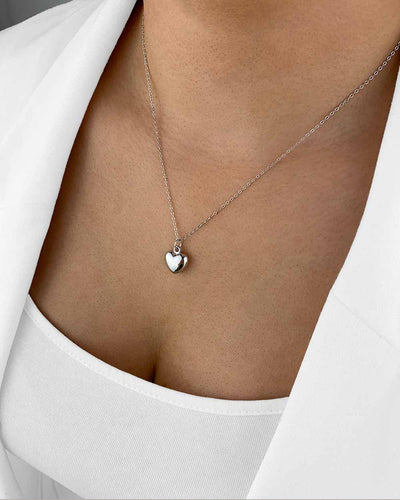 Damen Halskette Silber 925 Anhänger Herz 'Branda', filigrane Silberkette Herzanhänger klein Herzkette minimalistisch Sterlingsilber DANIEL CLIFFORD