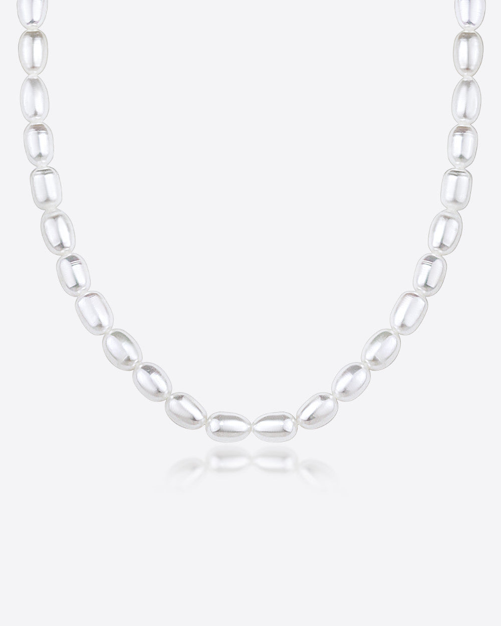 Damen Halskette Silber 925 vergoldet Süßwasserzucht Perlen 'Pearl', klassische Perlenkette weiße Perlen Perlencollier, Collier Süsswasserzuchtperlen