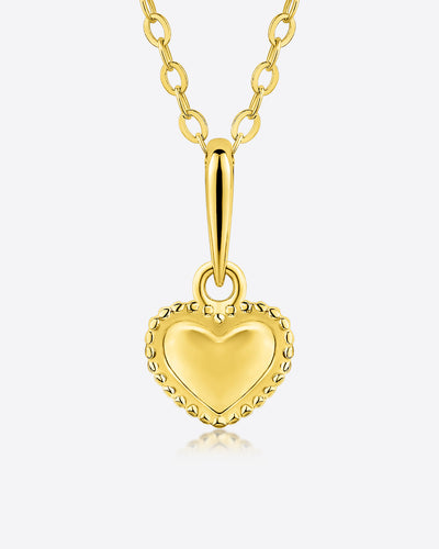 Damen Halskette Silber 925 18 Karat Gold Anhänger Herz 'Paula', filigrane Silberkette vergoldet Goldkette kleiner Herzanhänger Kette schlicht Herzkette Sterlingsilber, DANIEL CLIFFORD