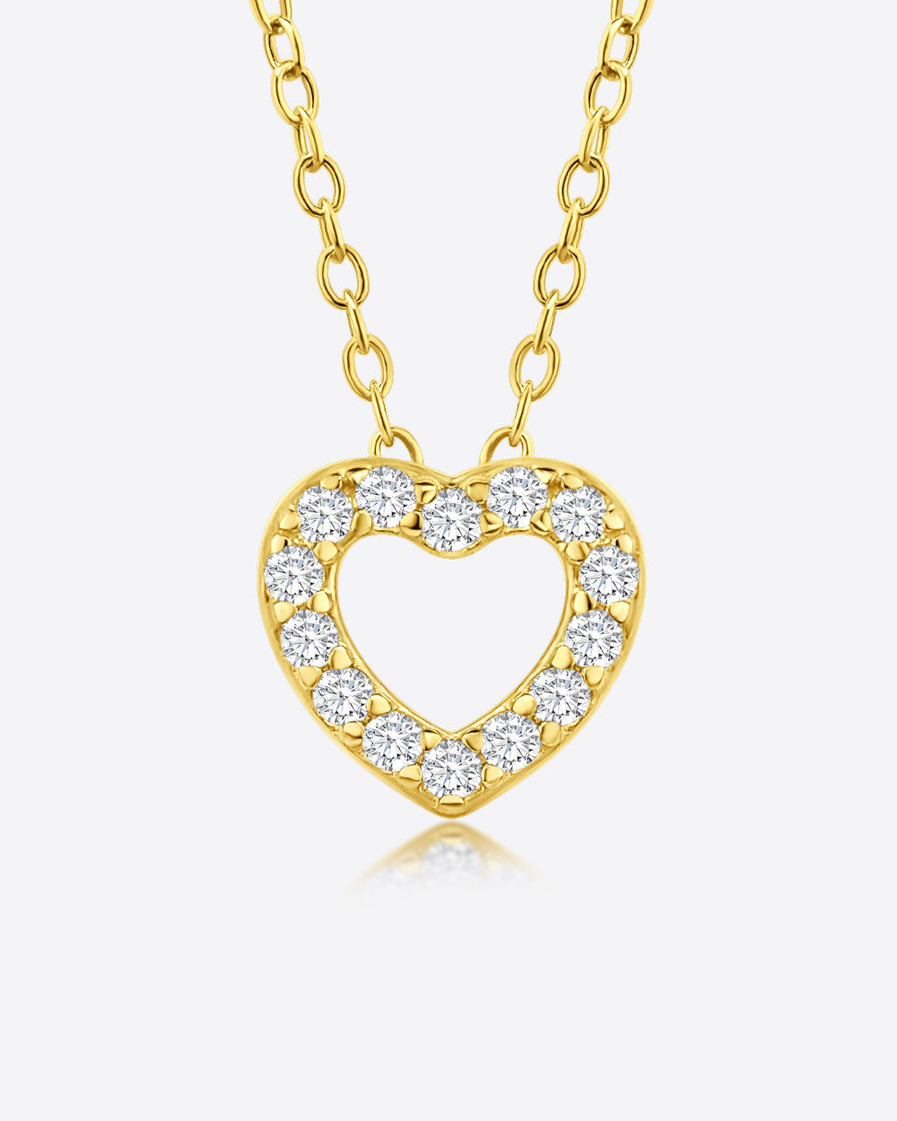 925 Sterling Silber Herz-Kreuz Kette Vergoldet – 40+5 Cm Länge, Faith Hope Love Anhänger Für Frauen