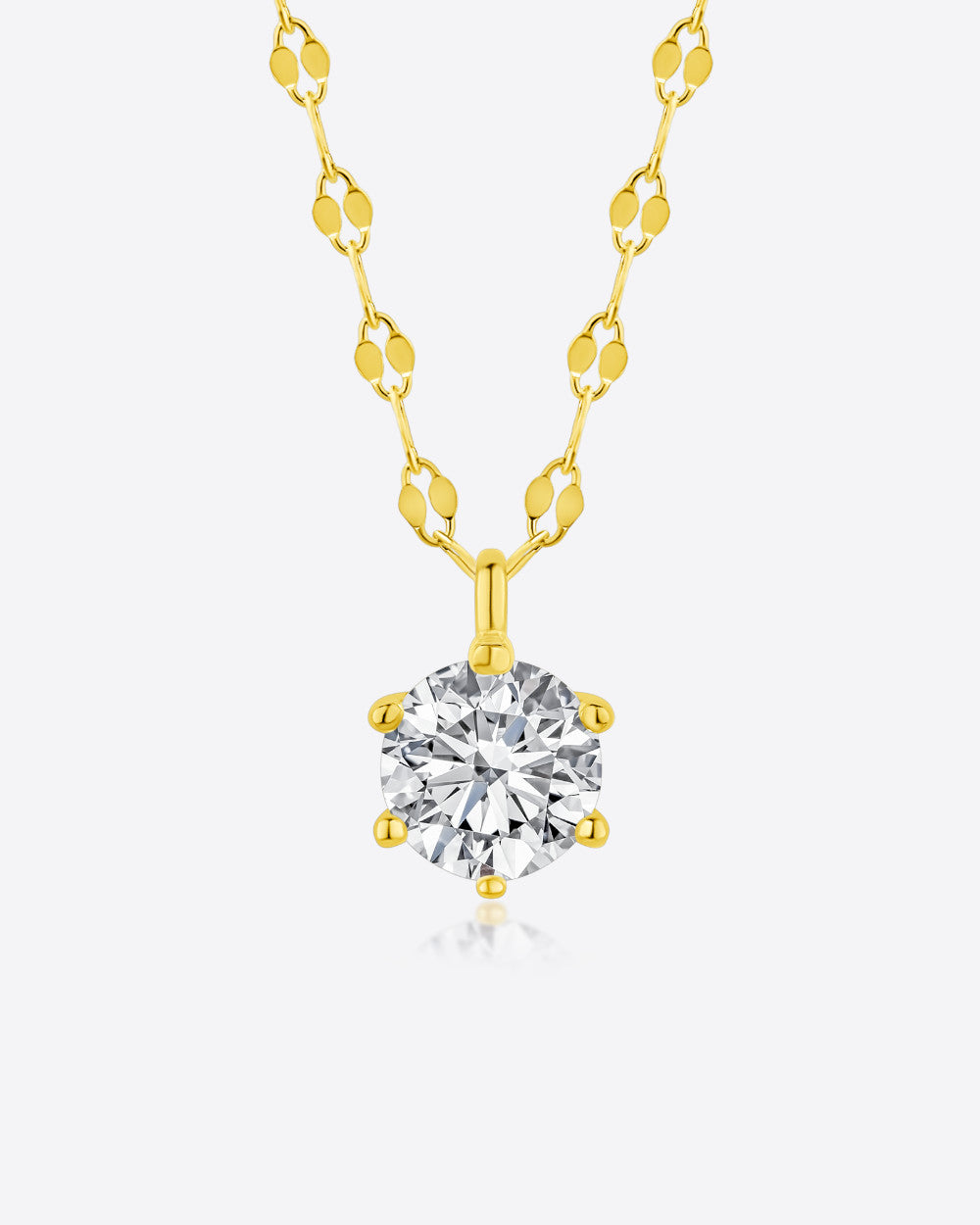 Damen Halskette Silber 925 vergoldet Solitär Anhänger Kristall 'Belle', filigrane Silberkette, dünne Kette kleiner Stein Bohnenkette DANIEL CLIFFORD