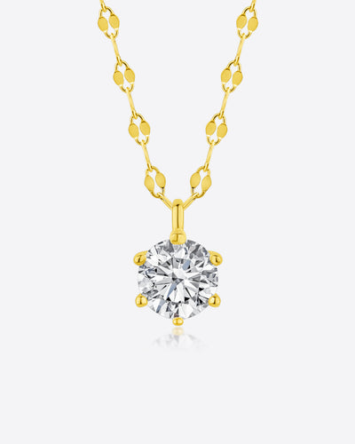 Damen Halskette Silber 925 vergoldet Solitär Anhänger Kristall 'Belle', filigrane Silberkette, dünne Kette kleiner Stein Bohnenkette DANIEL CLIFFORD
