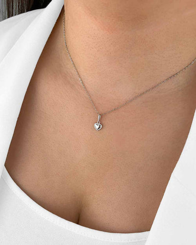 Damen Halskette Silber 925 Anhänger Herz 'Paula', filigrane Silberkette kleiner Herzanhänger Kette schlicht Herzkette Sterlingsilber, DANIEL CLIFFORD