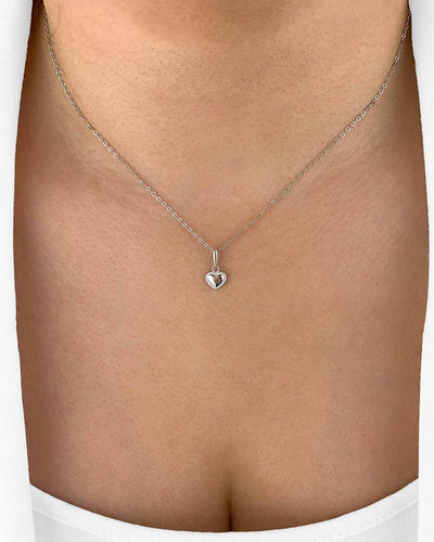 Damen Halskette Silber 925 Anhänger Herz 'Paula', filigrane Silberkette kleiner Herzanhänger Kette schlicht Herzkette Sterlingsilber, DANIEL CLIFFORD