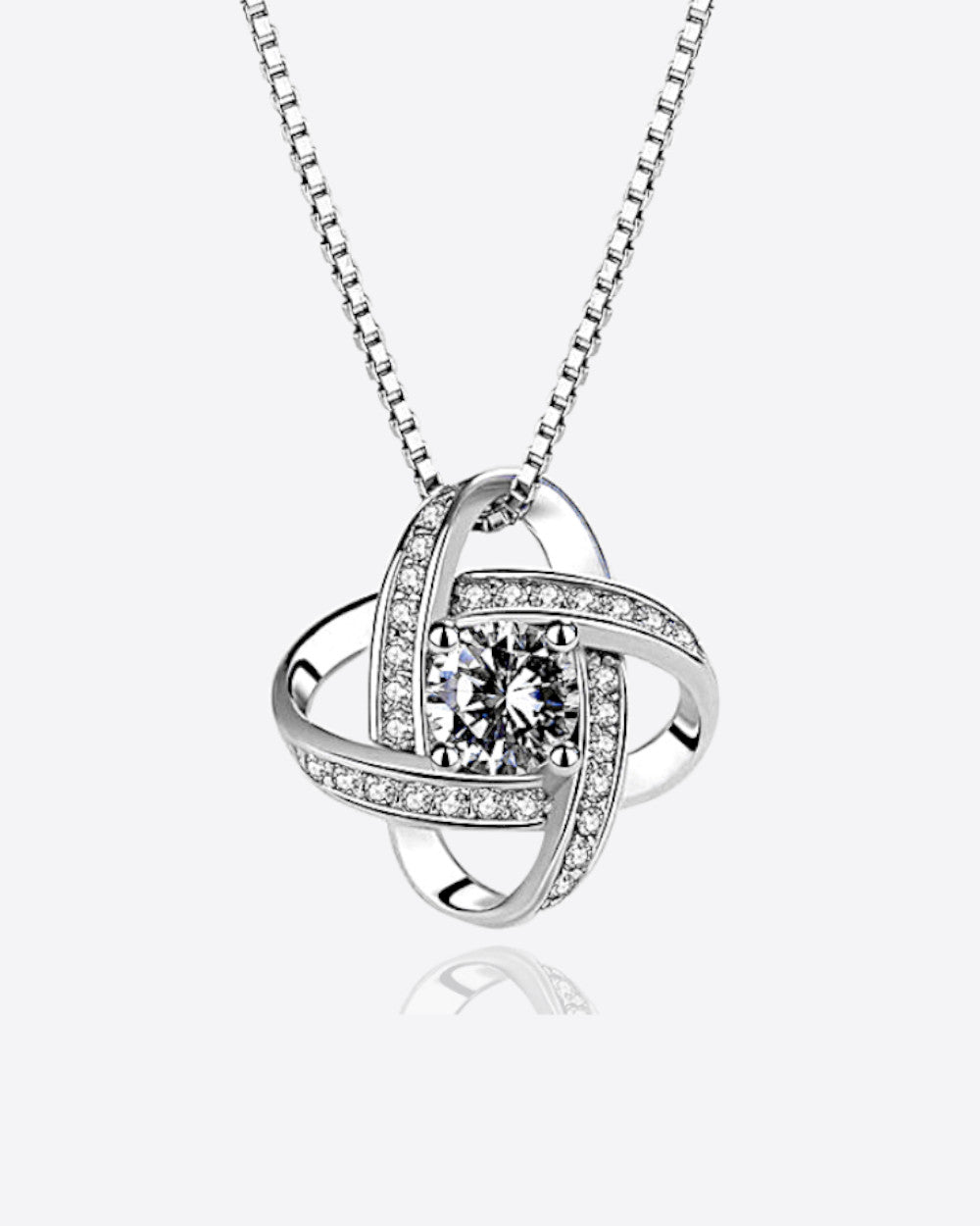 DANIEL CLIFFORD Halskette Damen 925 Sterlingsilber I Kristall-Anhänger weiß (Kettenlänge: 45 cm) - Geschenk für Sie edle Geschenkverpackung
