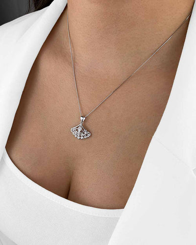Daniel Clifford Damen Halskette Silber 925 Anhänger Zirkonia Kristall Pfau Feder Flügel Fleur Geschenk Mutter Frau Freundin Schwester