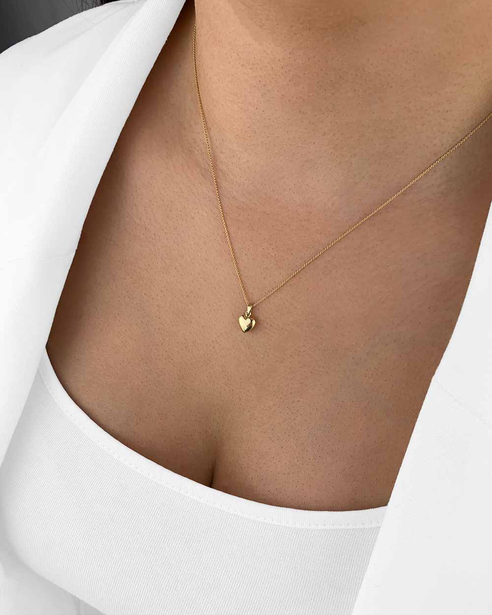 DANIEL CLIFFORD „Milena“ Damen Herzkette 585 Gold 14k Echtgold Anhänger  Herz klein 45cm filigrane Goldkette Herzanhänger dünne Halskette Frauen –  Daniel Clifford