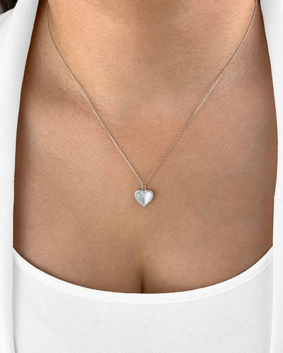 Damen Halskette Silber 925 Anhänger Herz Kristall Opal 'Elina', filigrane Silberkette Herzanhänger klein, dünne Kette Kristallanhänger Herzkette Stein